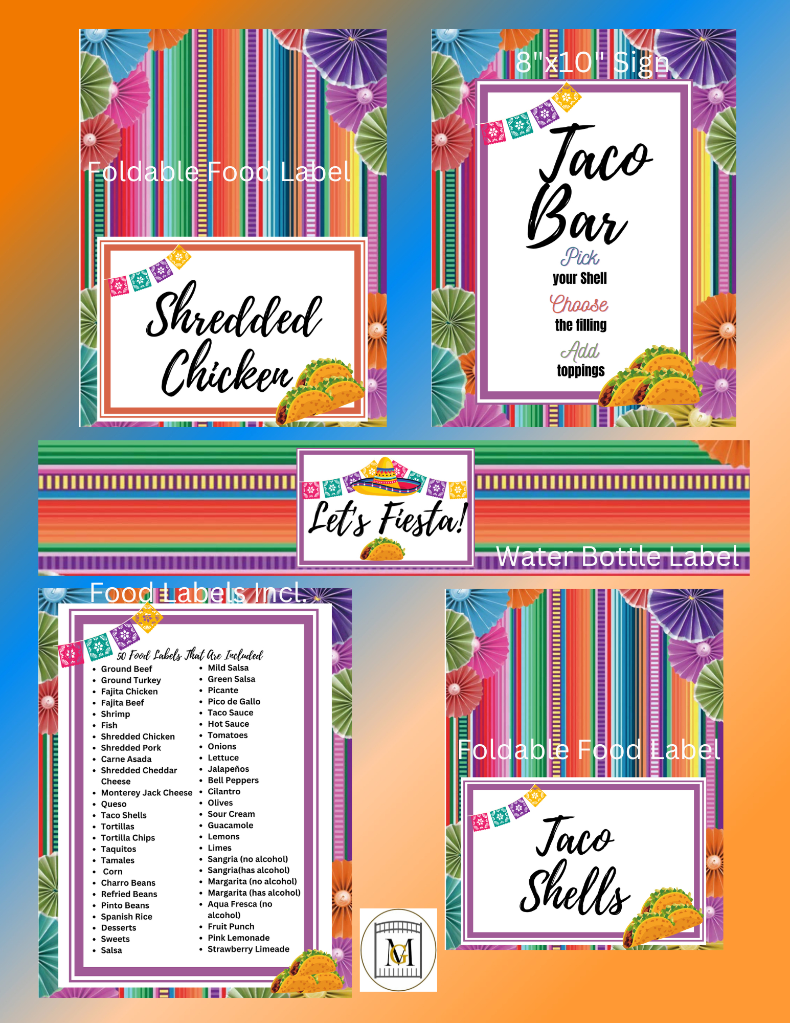 Taco Bar Bundle Download · Major Gates pertaining to Free Printable Taco Bar Labels