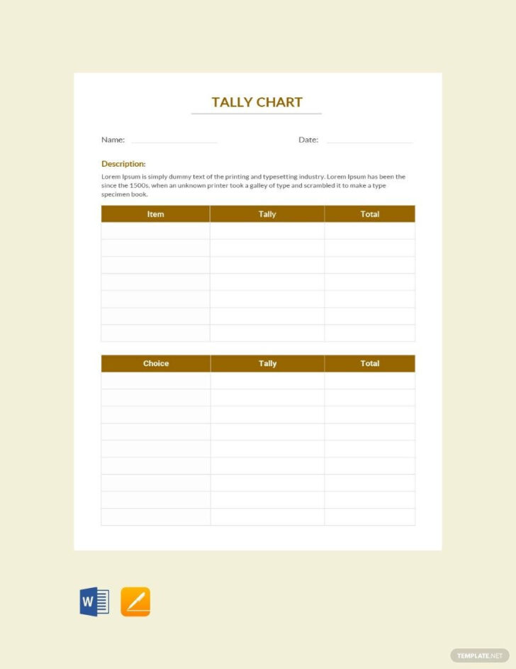 Free Tally Sheet Template