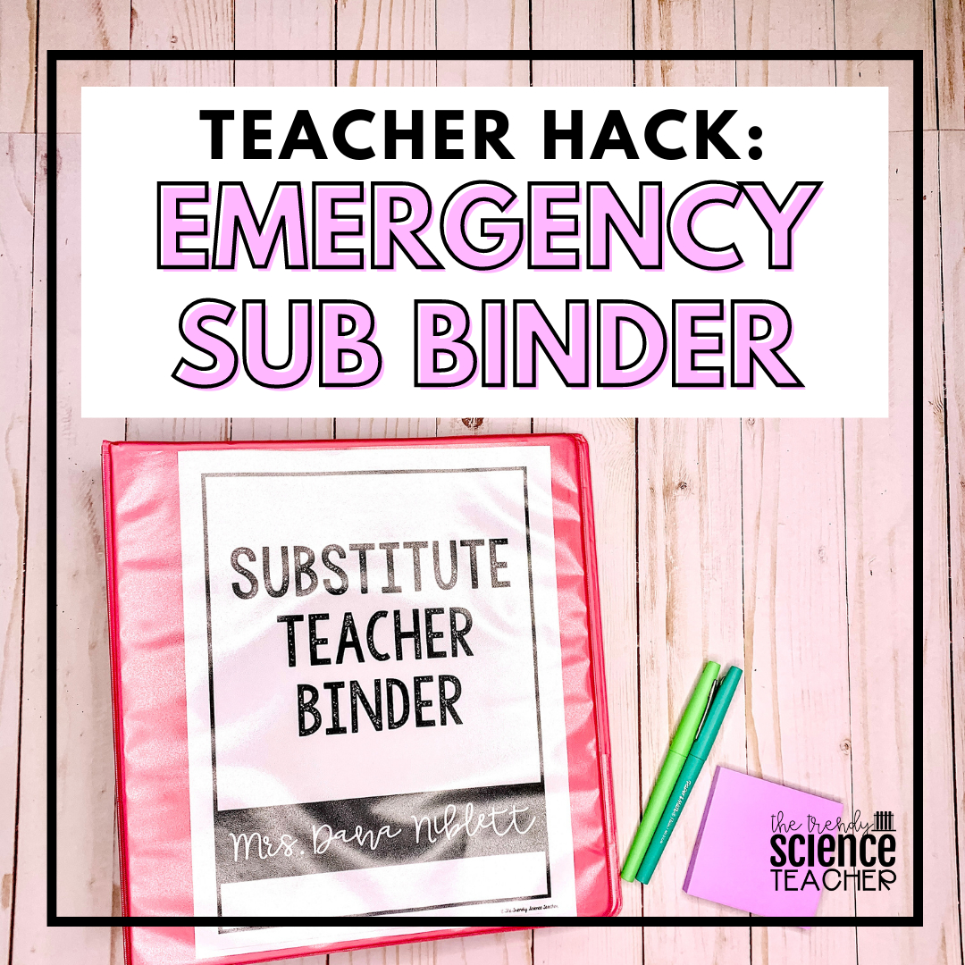 Teacher Hack: Create An Emergency Sub Binder ⋆ The Trendy Science within Free Substitute Teacher Binder Printables