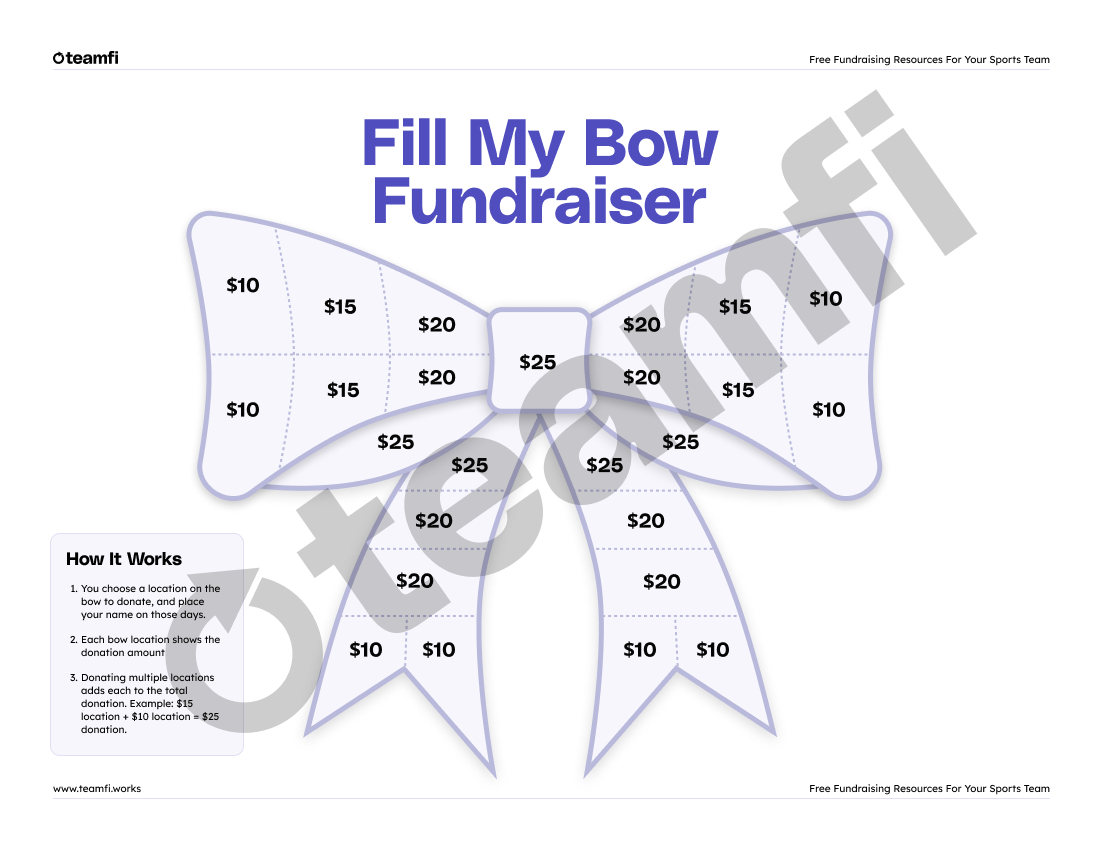 Teamfi Blog | Free Fill My Bow Cheer Fundraiser Template with regard to Cheer Bow Template Free