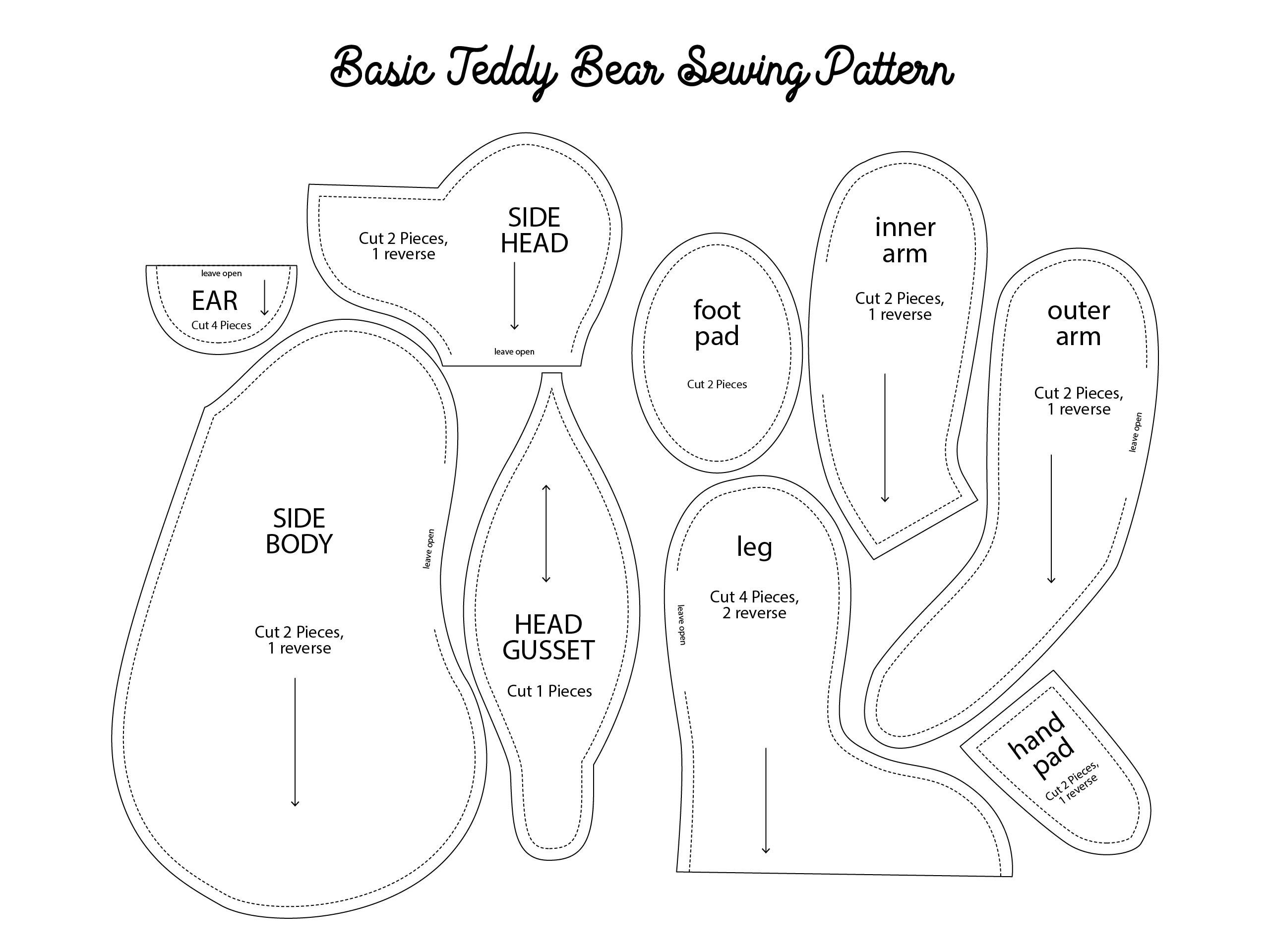 Teddy Bear Pattern Cutting Online inside Printable Free Downloadable Teddy Bear Patterns