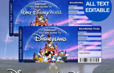 Template Free Printable Surprise Disney Tickets with Disney Ticket Free Printable