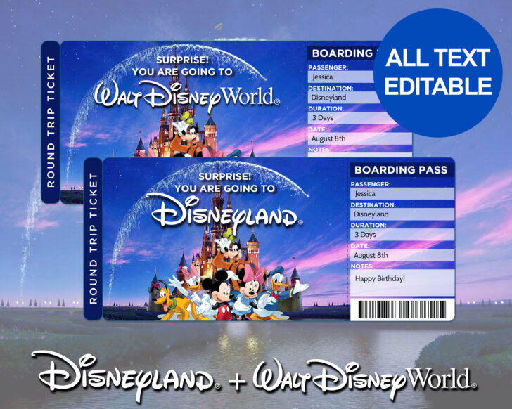 Disney Ticket Free Printable