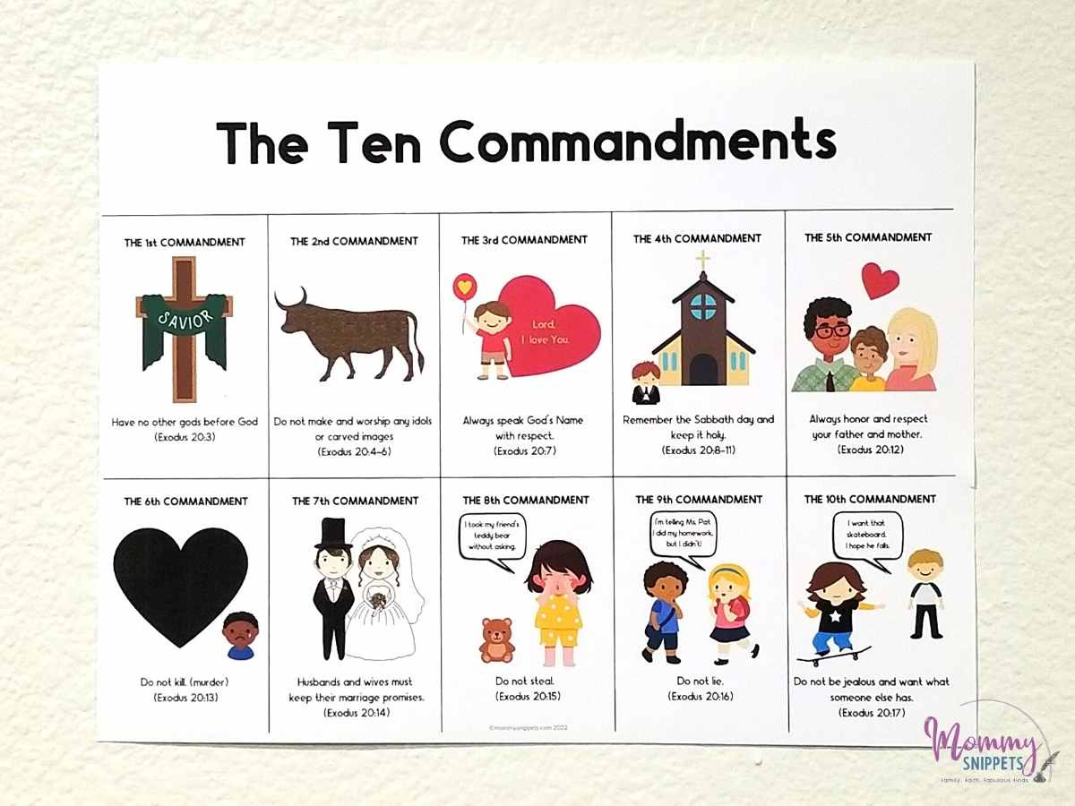 Ten Commandments For Kids- Simple 10 Commandments Printable pertaining to Ten Commandments Printable Free