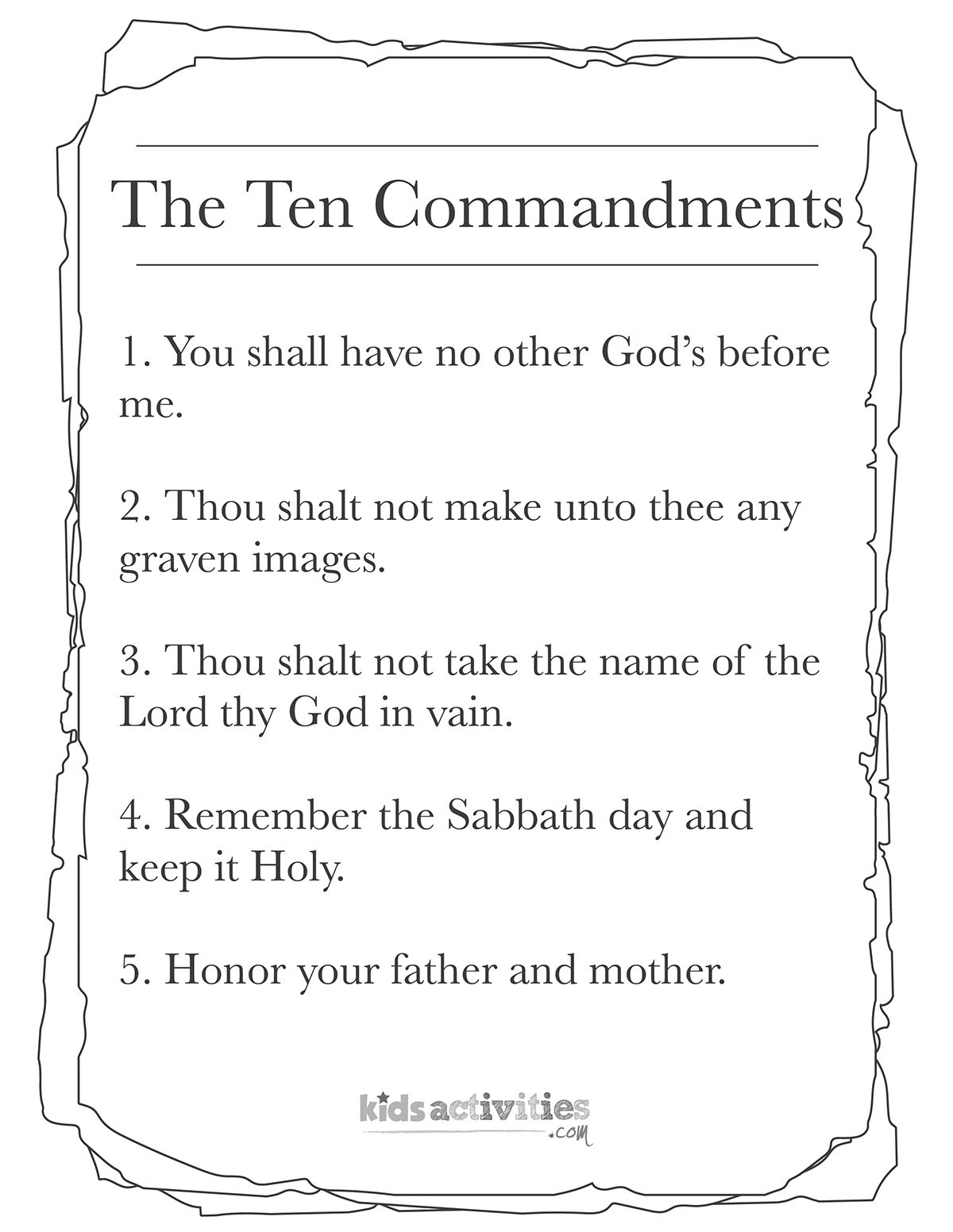 Ten Commandments Printable | Kids Activities Blog pertaining to Free Printable Copy of the Ten Commandments