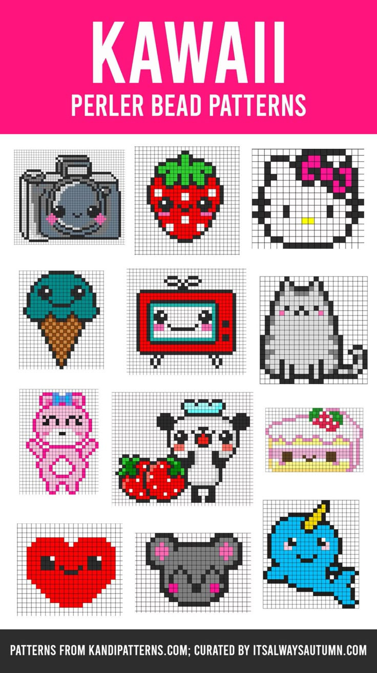 The Giant List Of Perler Bead Patterns {Fuse Beads, Melty Beads} within Perler Beads Patterns Free Printable