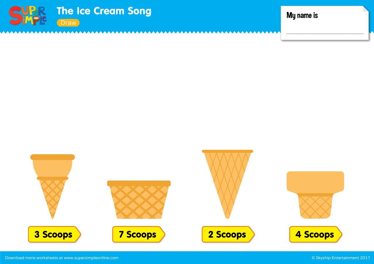 The Ice Cream Song - Draw - Super Simple regarding Free Printable Ice Cream Worksheets