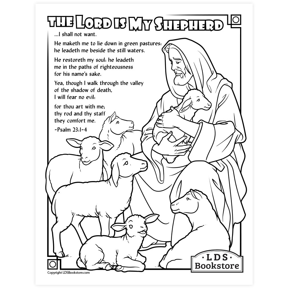 The Lord Is My Shepherd Coloring Page - Printable intended for Free Printable Psalm 23 Coloring Pages