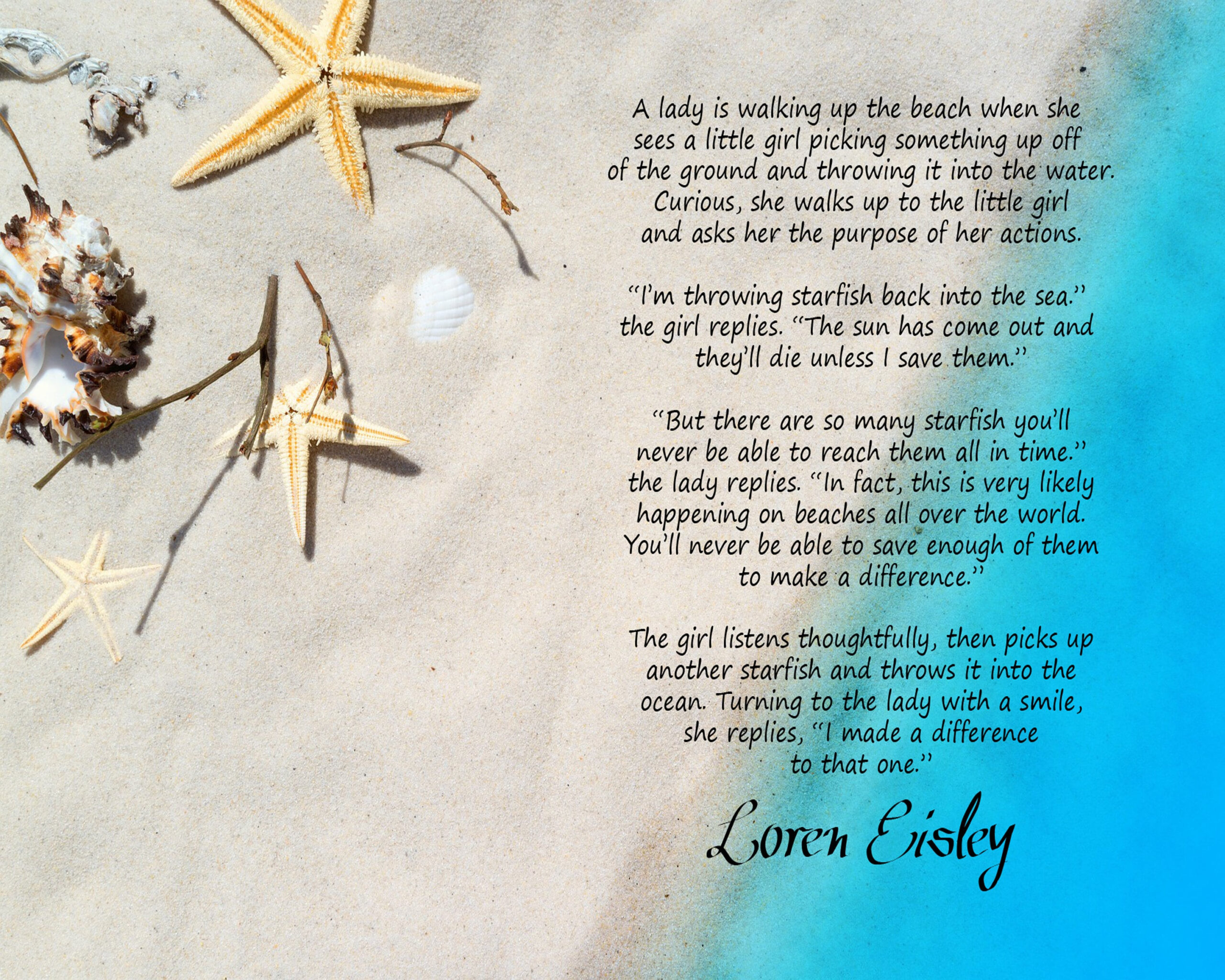 The Starfish Story, Digital Download, Wall Decor, Coastal Decor within Free Printable Starfish Story