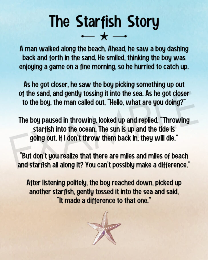 Free Printable Starfish Story