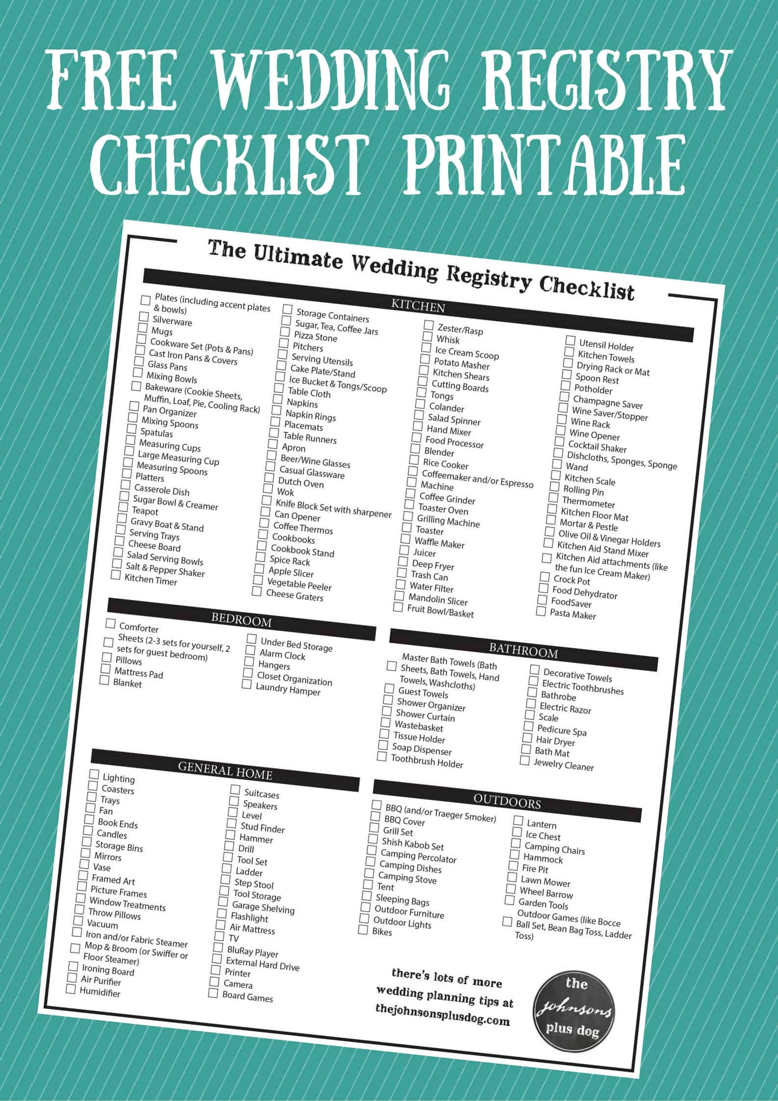 The Ultimate Wedding Registry Checklist + Free Printable with regard to Free Printable Wedding Registry Checklist