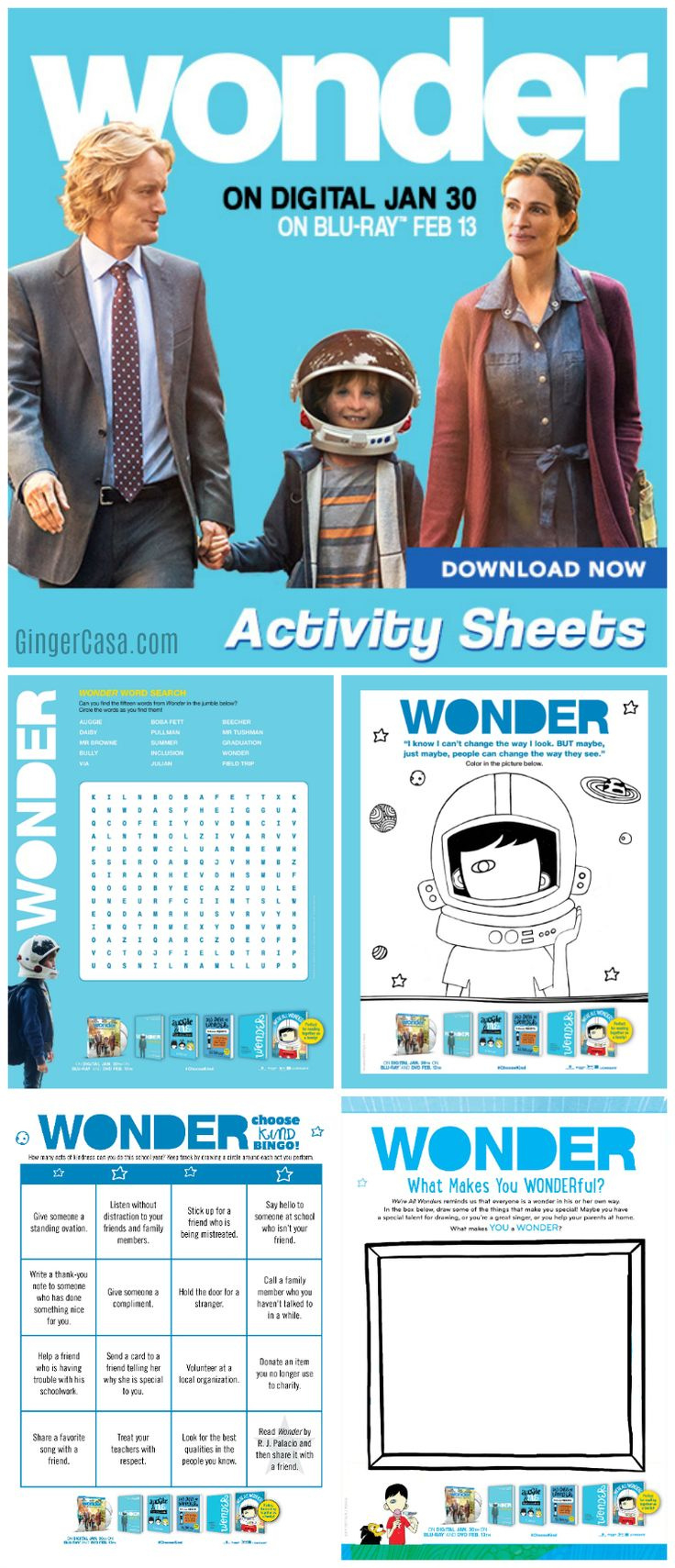 The &amp;quot;Wonder&amp;quot; Book And Movie Are Great For Teaching Kids All About throughout Wonder Book Free Printables