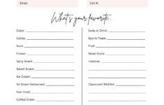 This Teacher 'Favorite Things' Survey Is A Great Tool For Parents with Teacher Favorite Things Template Editable Free