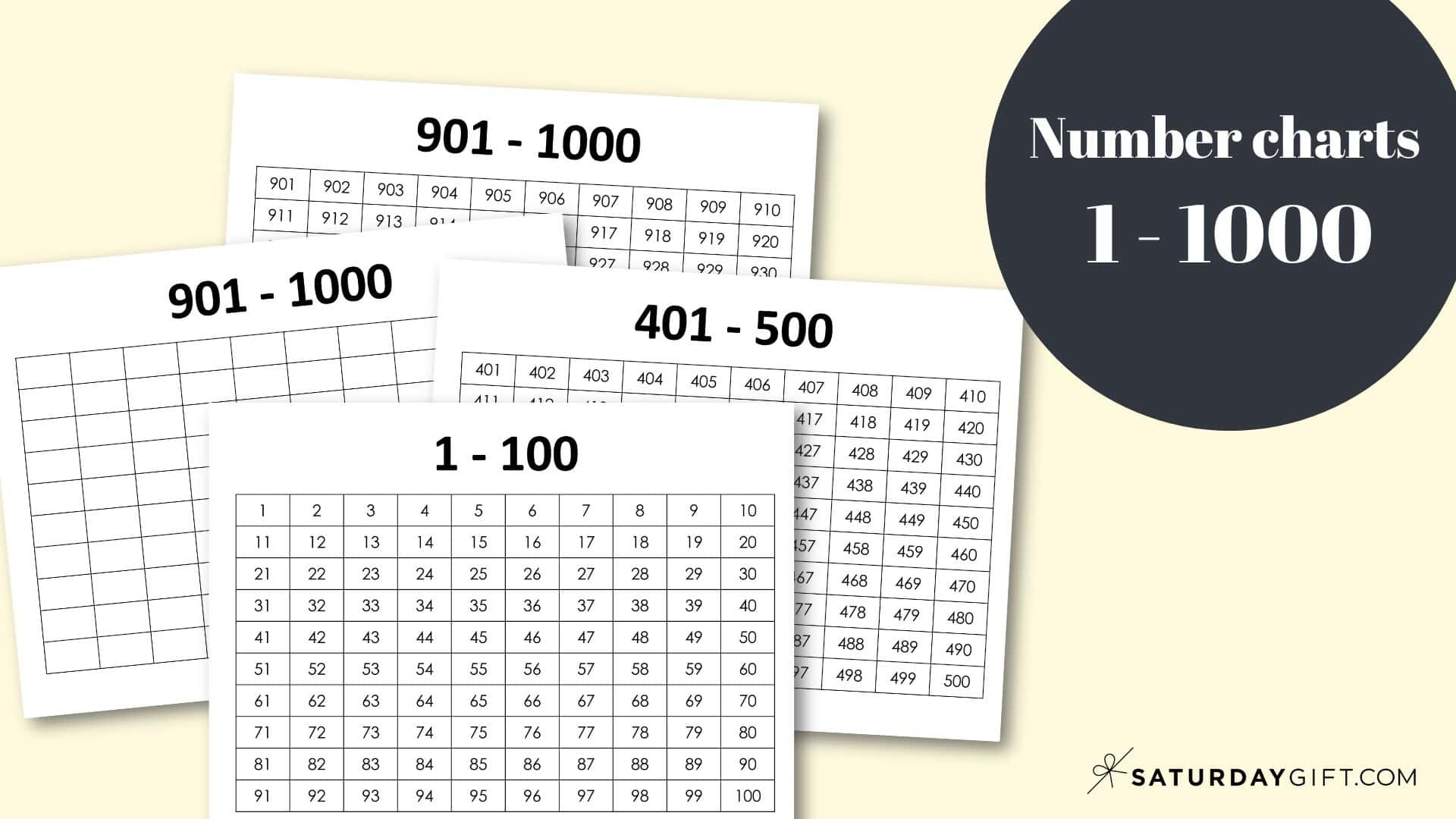 Thousands Chart Printable - Free Numbers 1-1000 Worksheets throughout 1000S Chart Free Printable