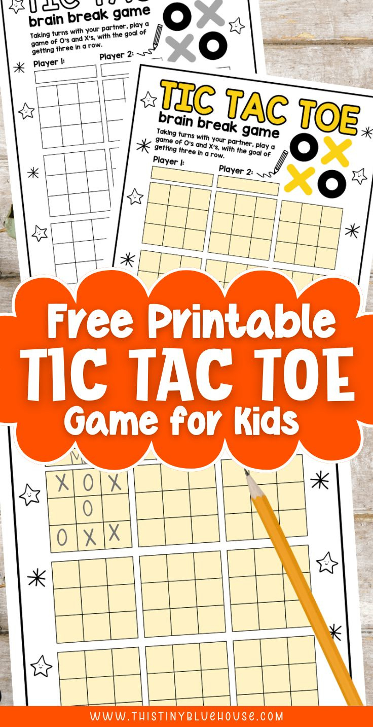 Tic Tac Toe Game (Free Printable) regarding Free Printable Turn Taking Games