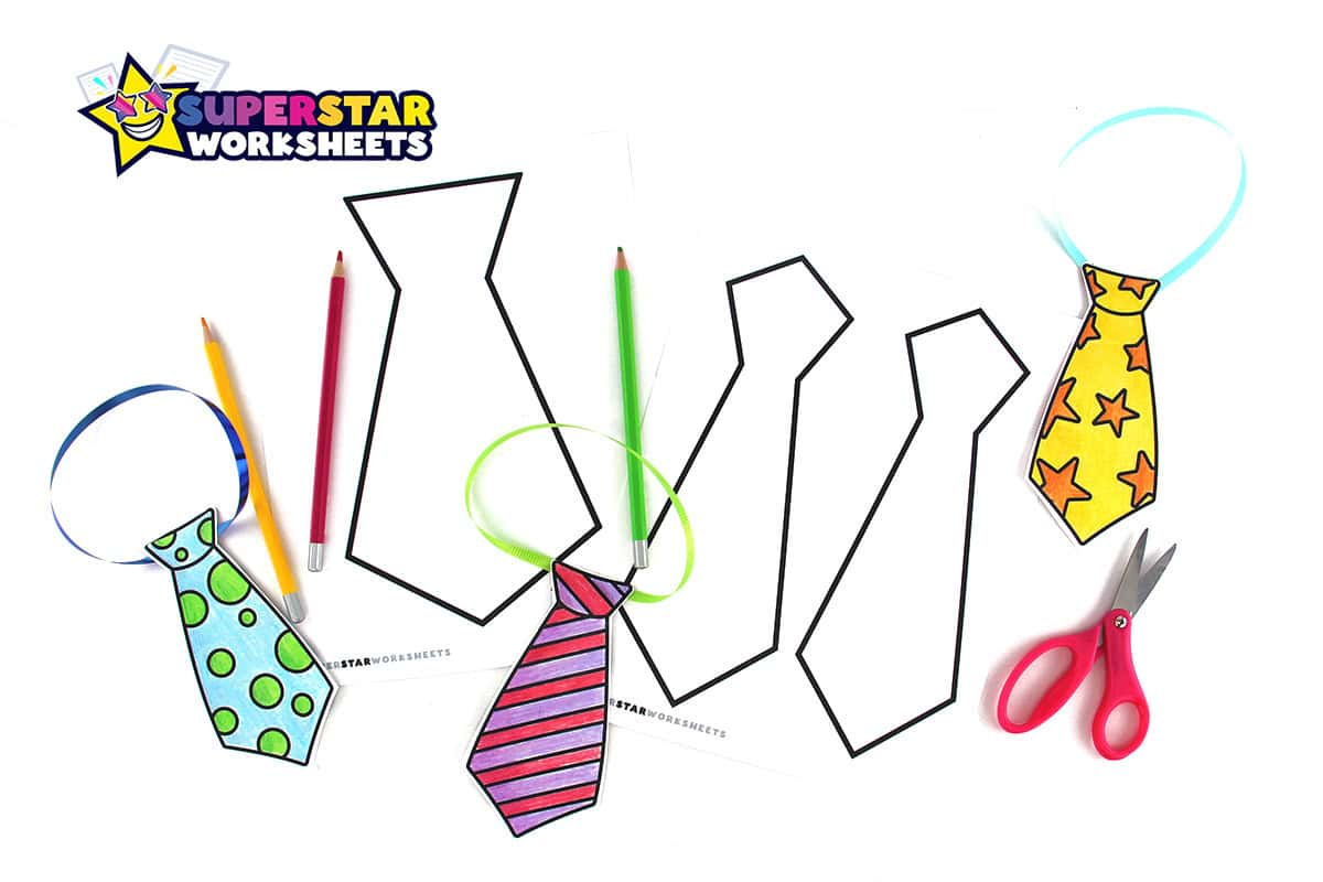 Tie Template (Free Printables) - Superstar Worksheets intended for Free Necktie Template