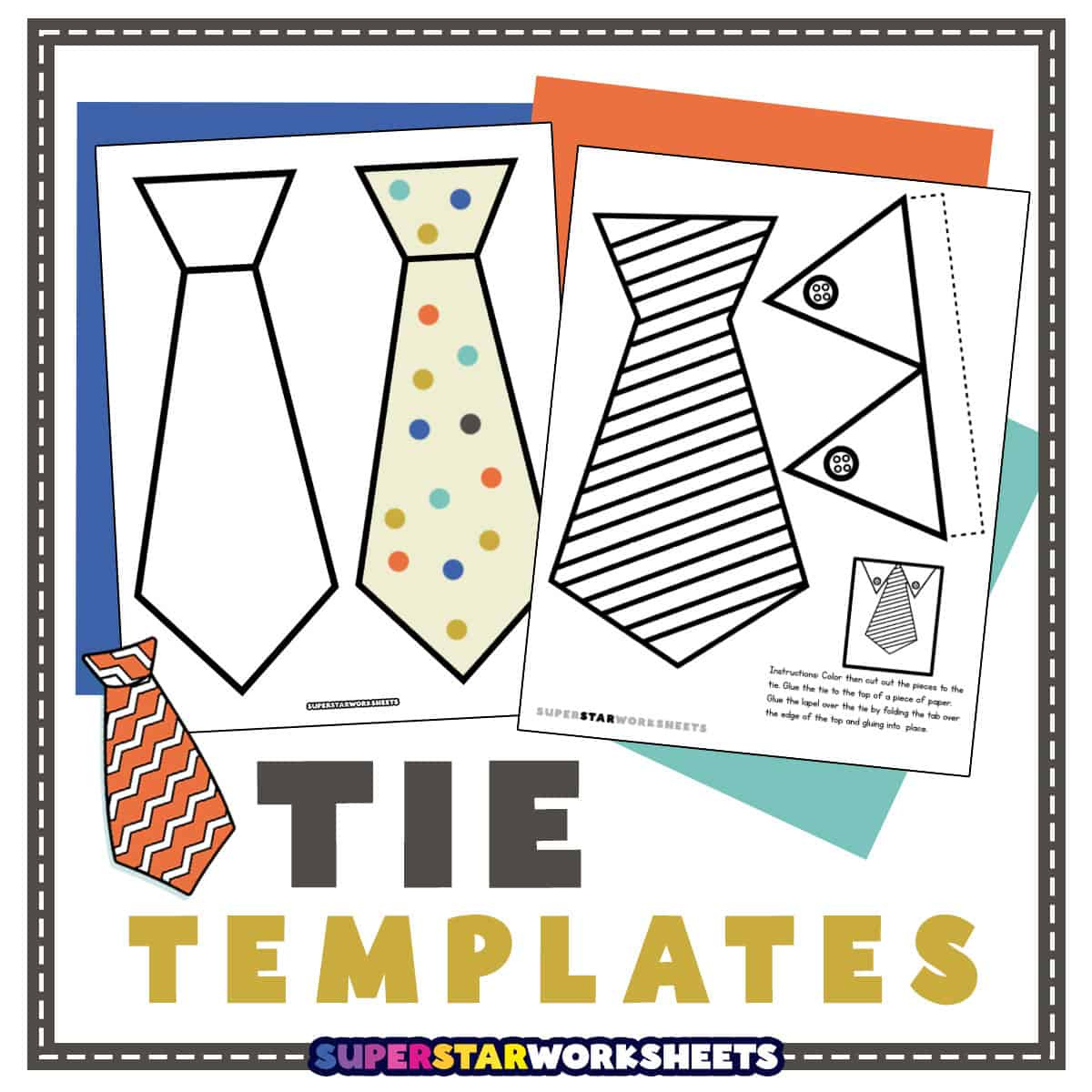 Tie Template (Free Printables) - Superstar Worksheets with regard to Free Paper Tie Template Printable