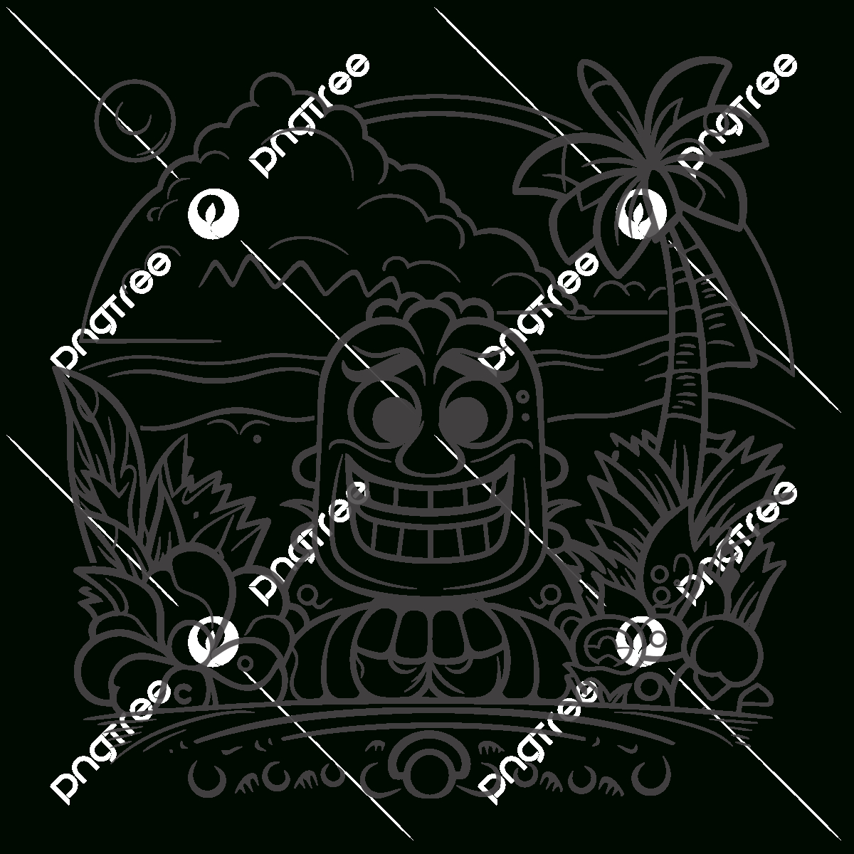 Tiki Coloring Page With Olohau Outline Sketch Drawing Vector, Wing regarding Tiki Coloring Pages Free Printables