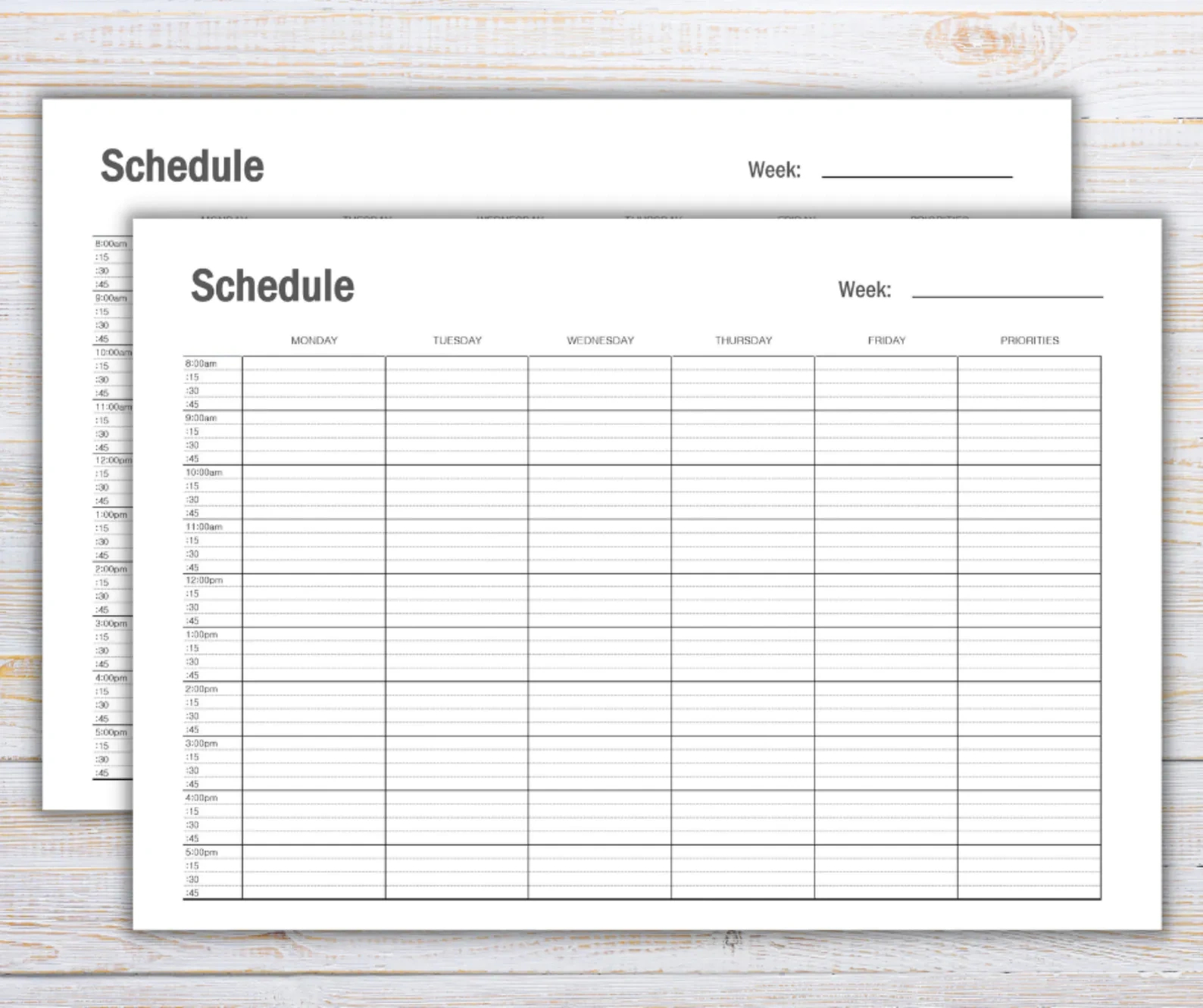 Time Blocking Printable Planner, With 15-Minute Increment, Monday intended for Free Printable Weekly Planner 15 Minute Intervals