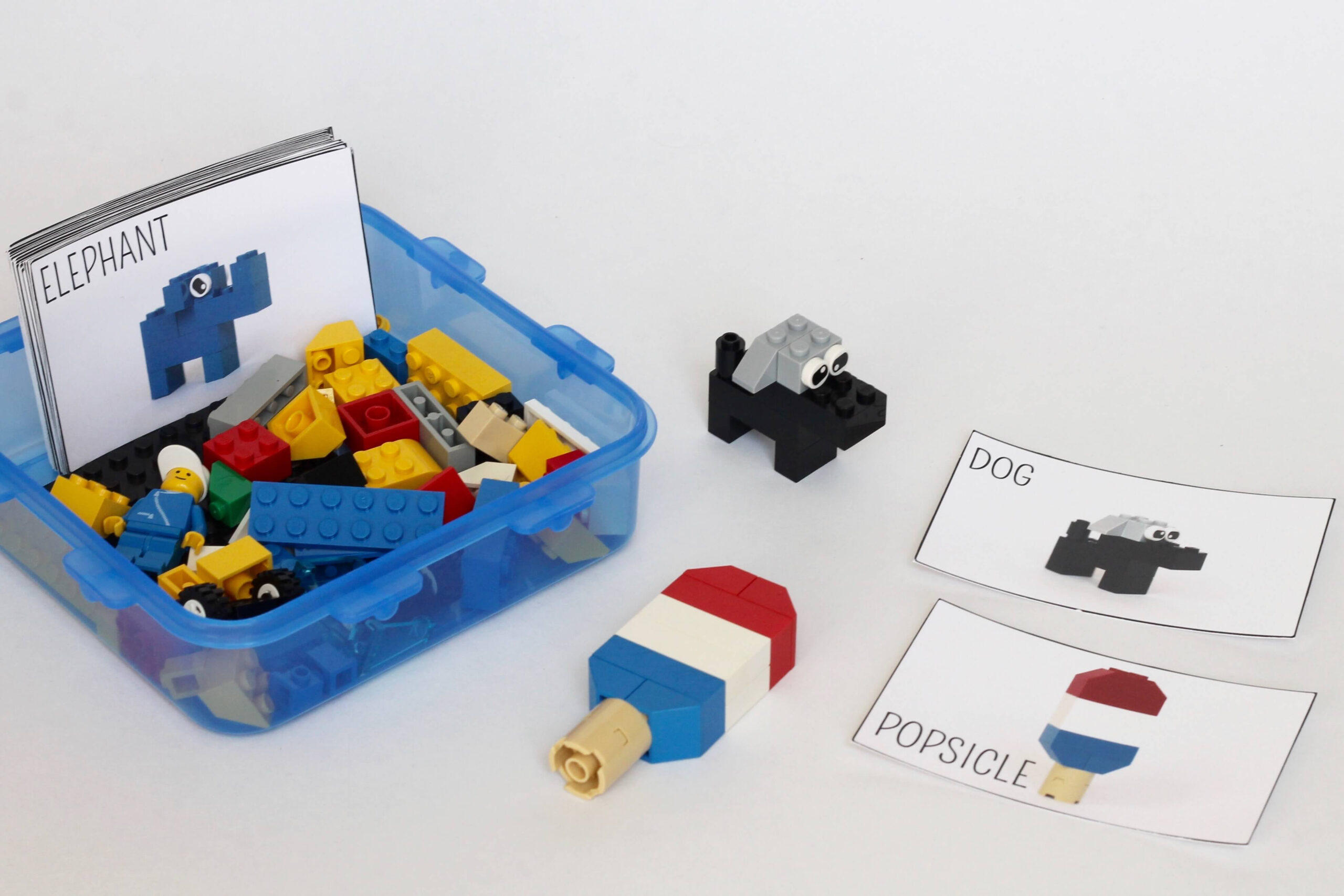 Travel Lego Kit (With 32 Free Printable Activity Cards!) | Chaos intended for Free Printable Card Building Kits