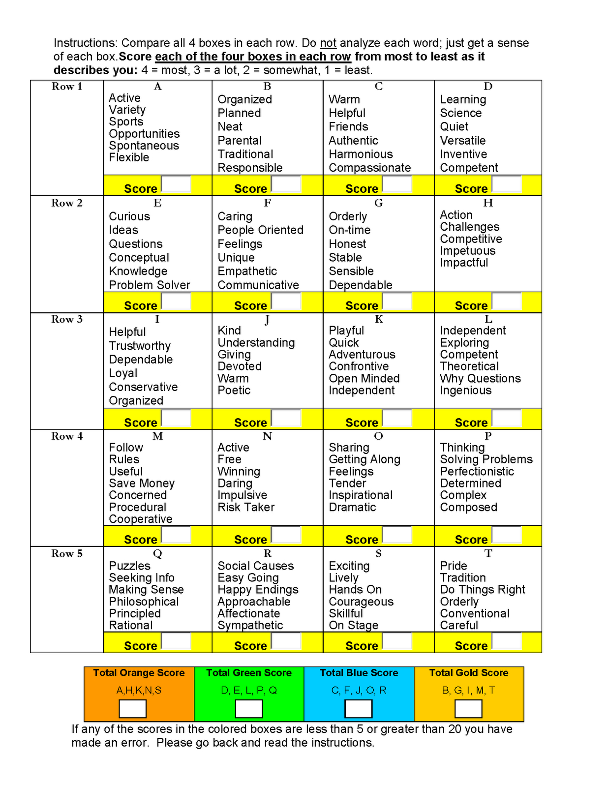 True Colors Personality throughout Free Printable Personality Tests For Employees