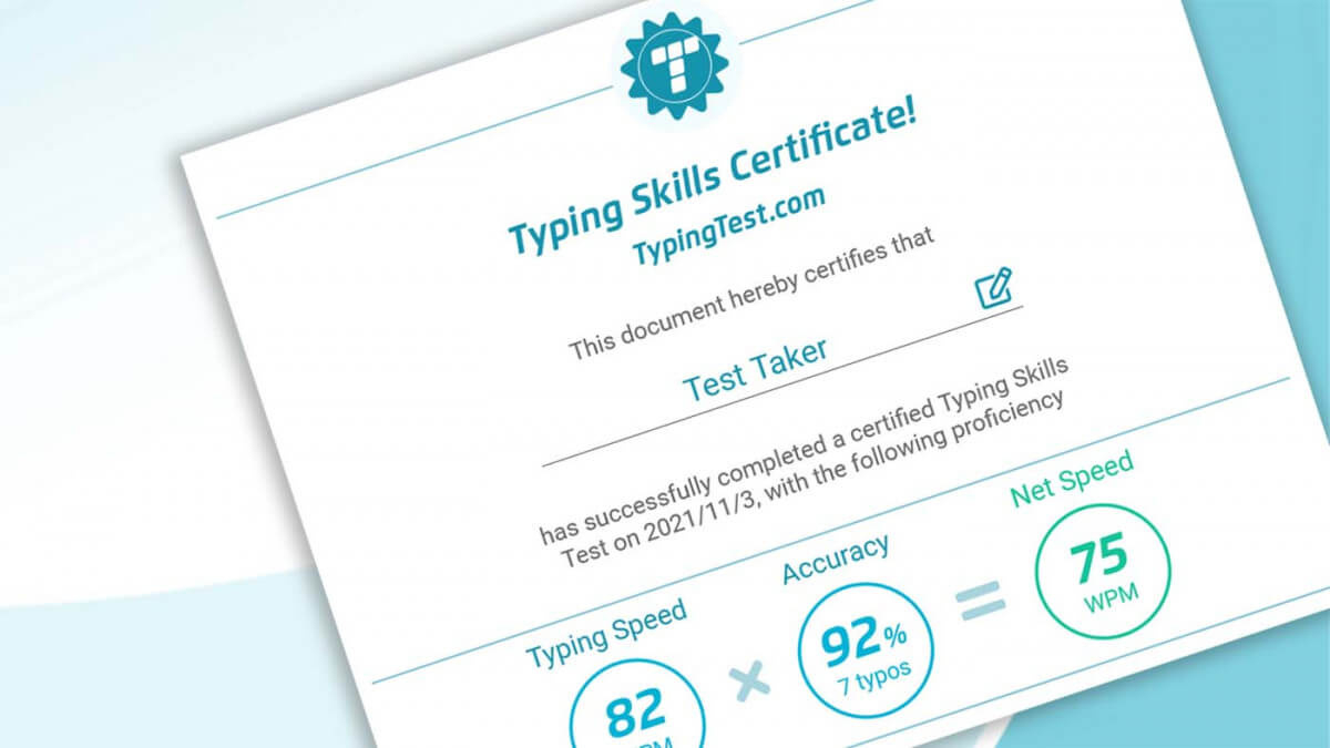 Typingtest Features And Updates inside Free Typing Test With Printable Certificate
