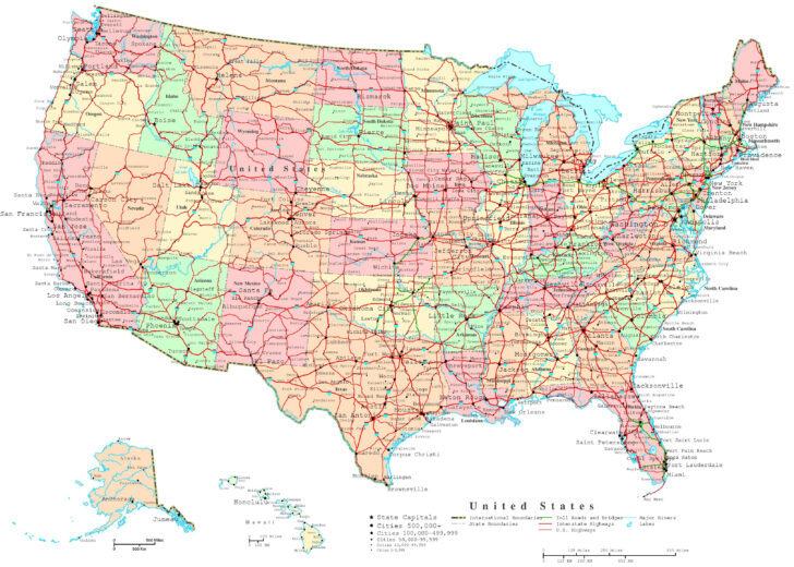 Free Printable USA Map