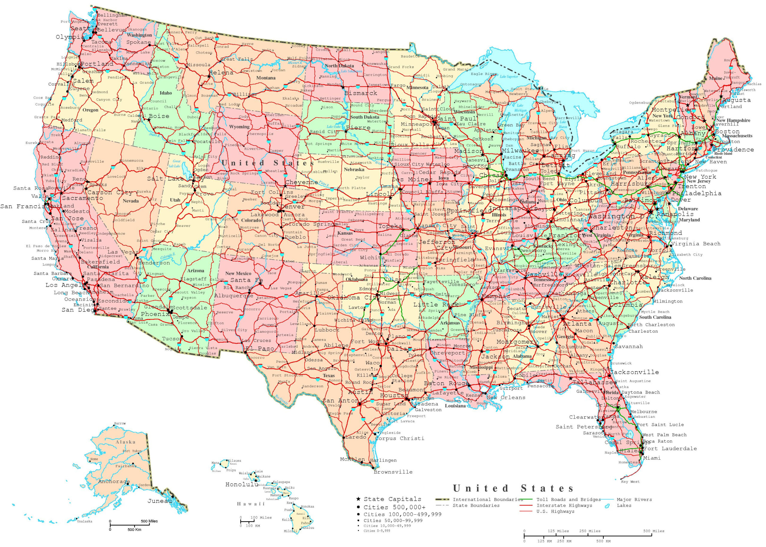 United States Printable Map inside Free Printable USA Map