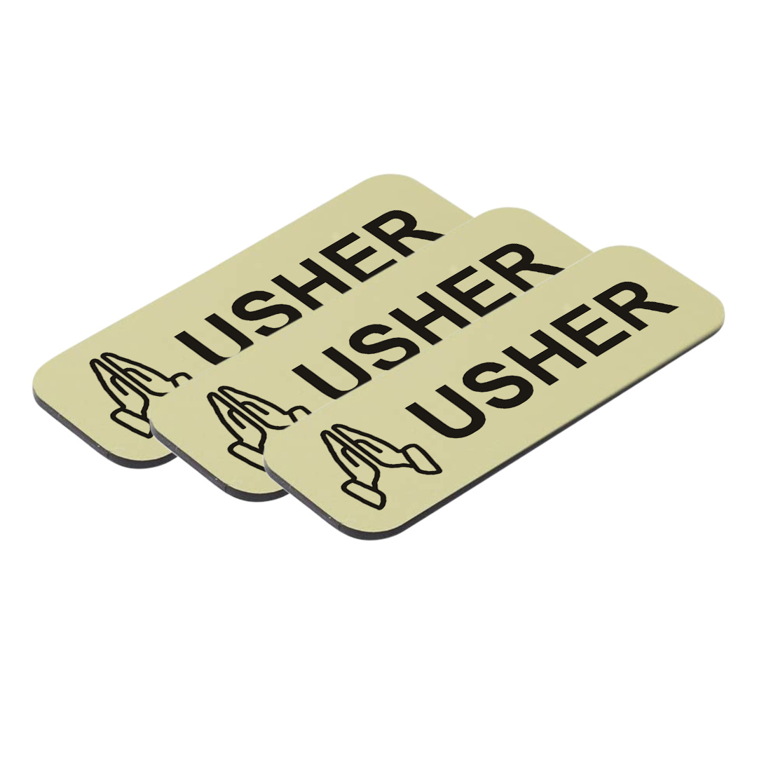 Usher 1 X 3&amp;quot; Name Tag/Badge, Praying Hands (3 Pack) | Ebay throughout Free Printable Church Usher Hand Signs