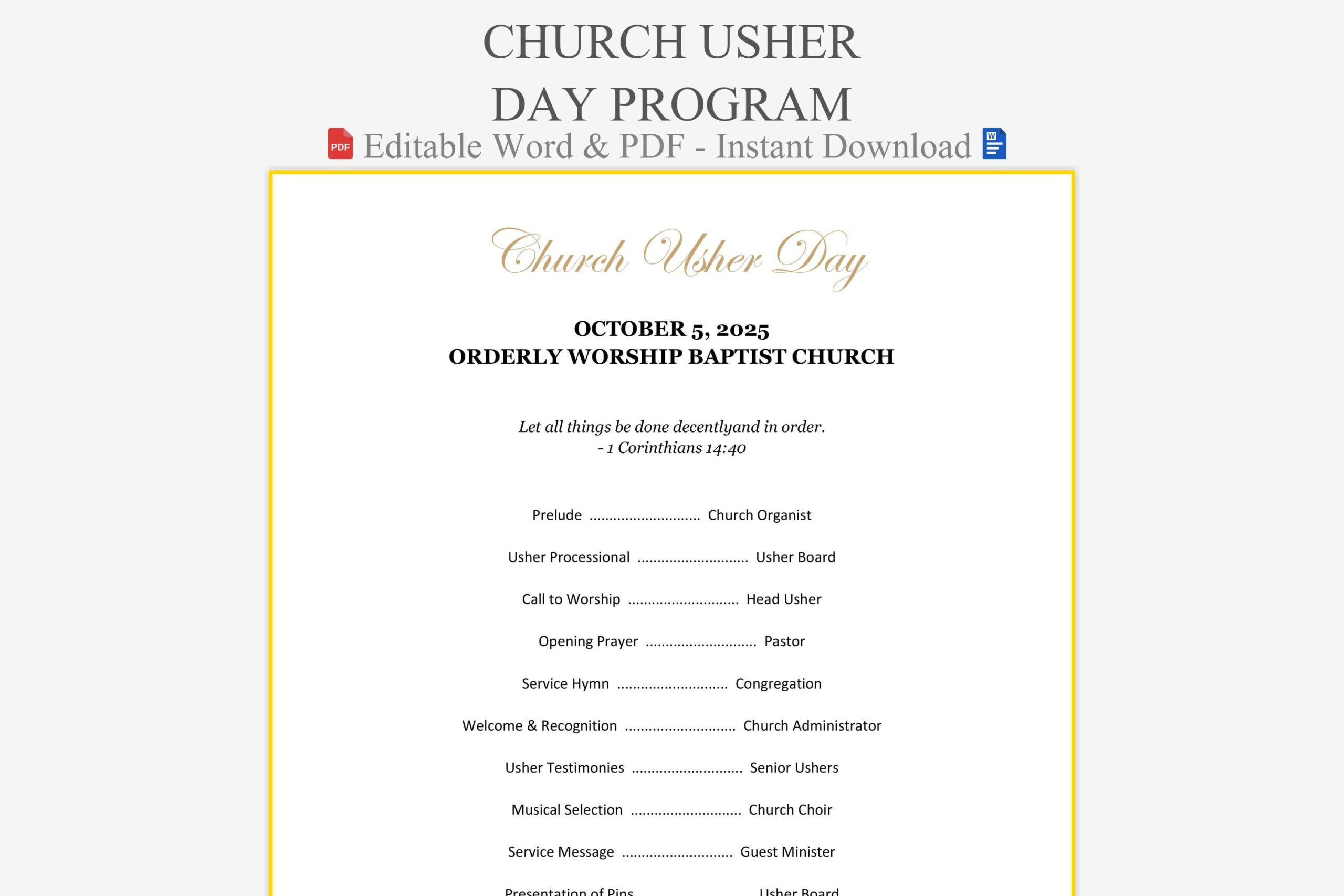 Usher Church - Etsy with regard to Printable Church Usher Pictures
