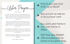 Usher Prayer Wall Art Printable Christian Poster Decor Home Or Church  Office Digital Print Prayer Usher Appreciation Gift Usher Gifts inside Printable Basic Usher Hand Signals