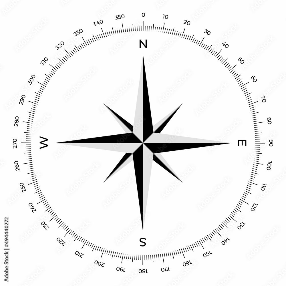 vector illustration compass face scale isolated on white inside compass rose template free Vector Illustration Compass Face Scale Isolated On White inside Compass Rose Template Free