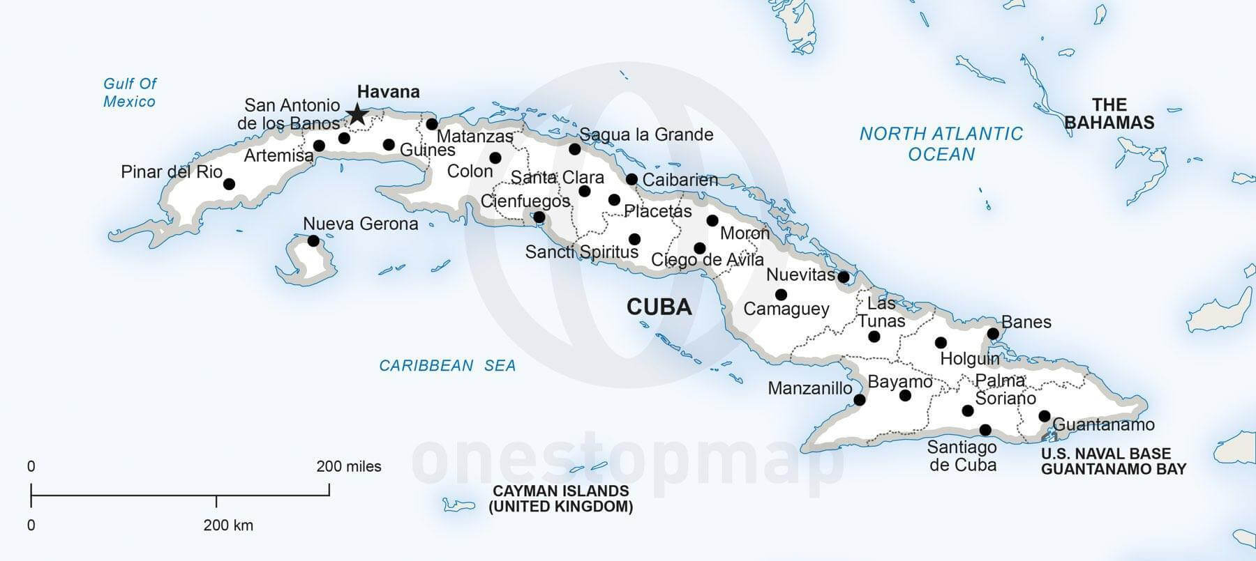 Vector Map Of Cuba Political | One Stop Map regarding Free Printable Map Of Cuba