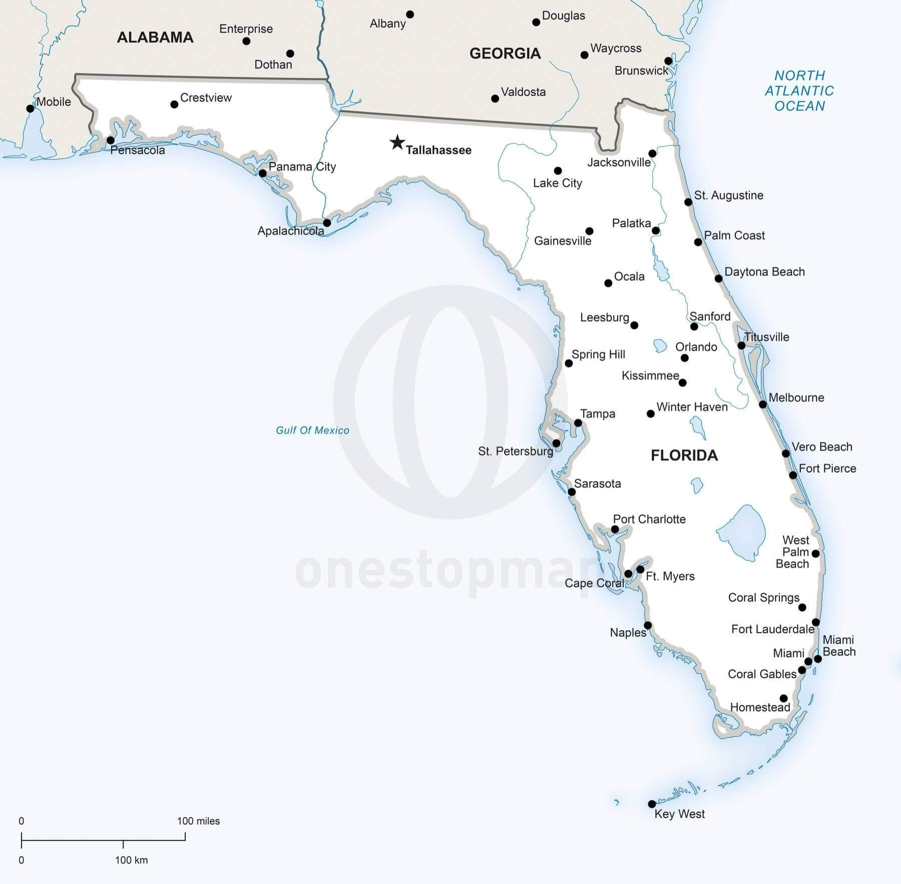 Vector Map Of Florida Political | One Stop Map with regard to Free Printable Map Of Florida