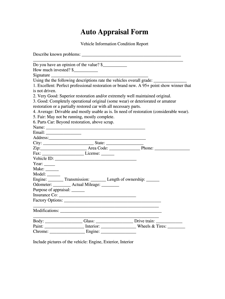 Vehicle Appraisal Form Pdf: Fill Out &amp;amp; Sign Online | Dochub within Free Printable Vehicle Appraisal Form