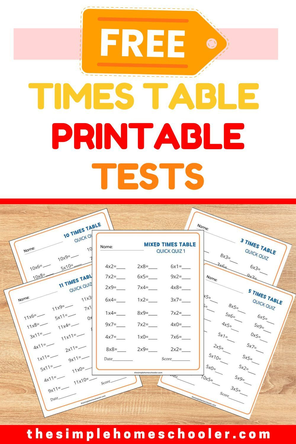 Very Best Times Table Test Printables: Individual And Mixed pertaining to Free Printable Table Top Quizzes
