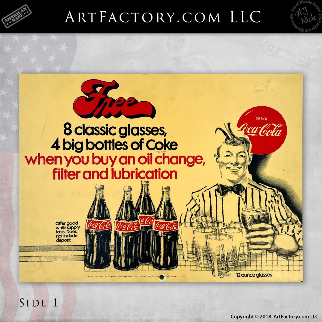 Vintage Free Coca-Cola Sign: Double Sided Collectible Advertising intended for Free Printable Vintage Coke Machine Signs