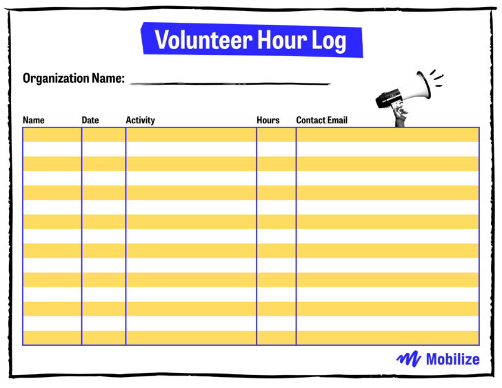 Free Volunteer Hours Tracking Template