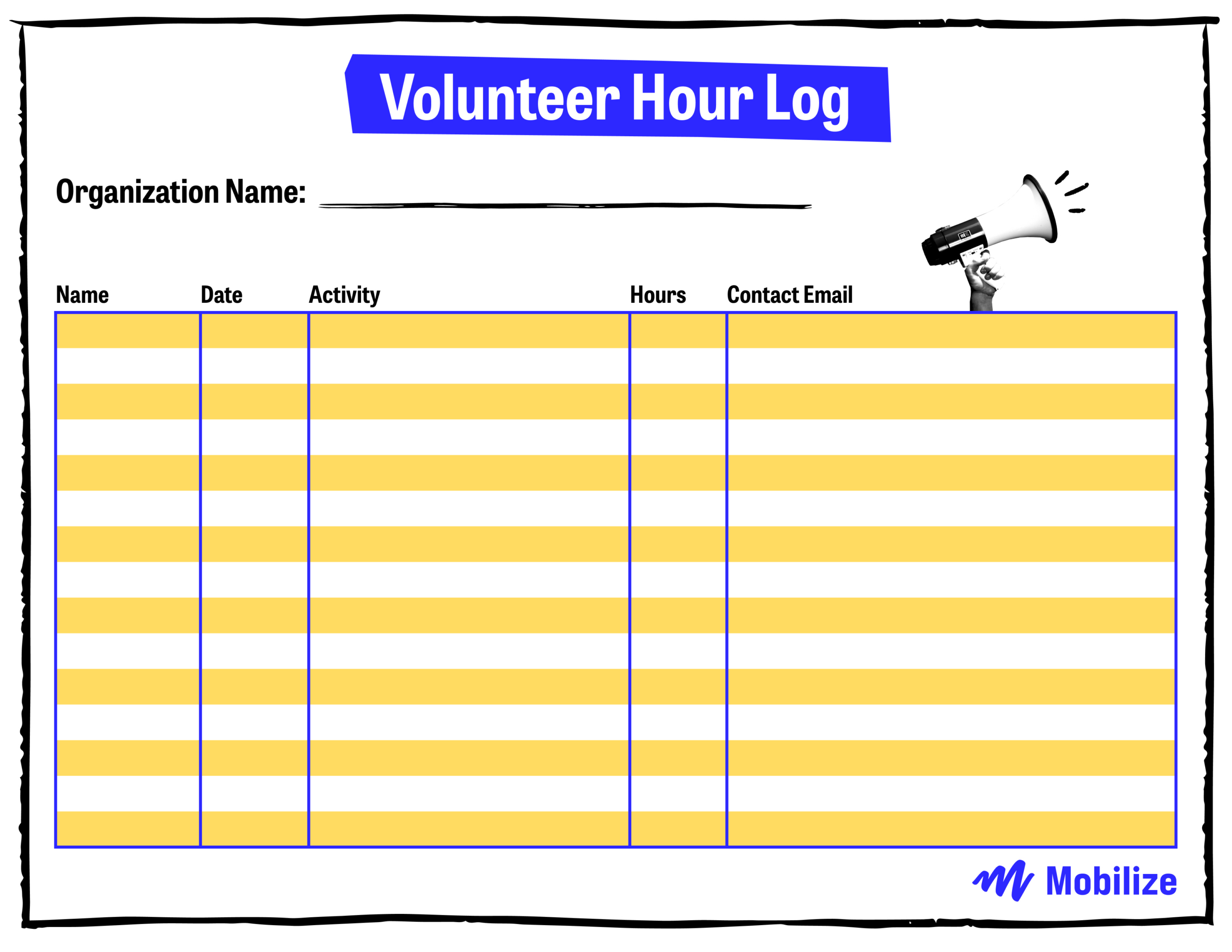 Volunteer Hours Log: Free Resource &amp;amp; Tips | Mobilize throughout Free Volunteer Hours Tracking Template