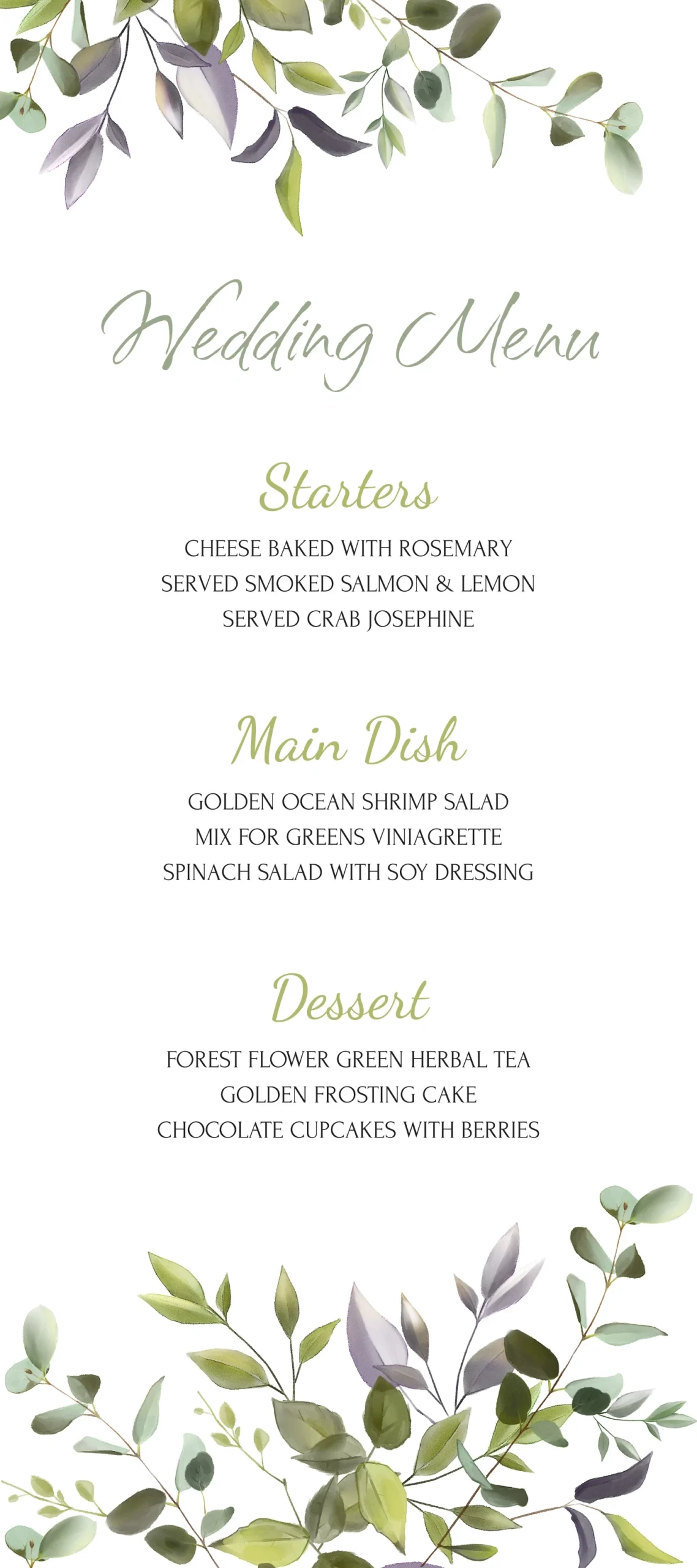 Wedding Menu Card Free Google Docs Template - Gdoc.io regarding Free Wedding Menu Template