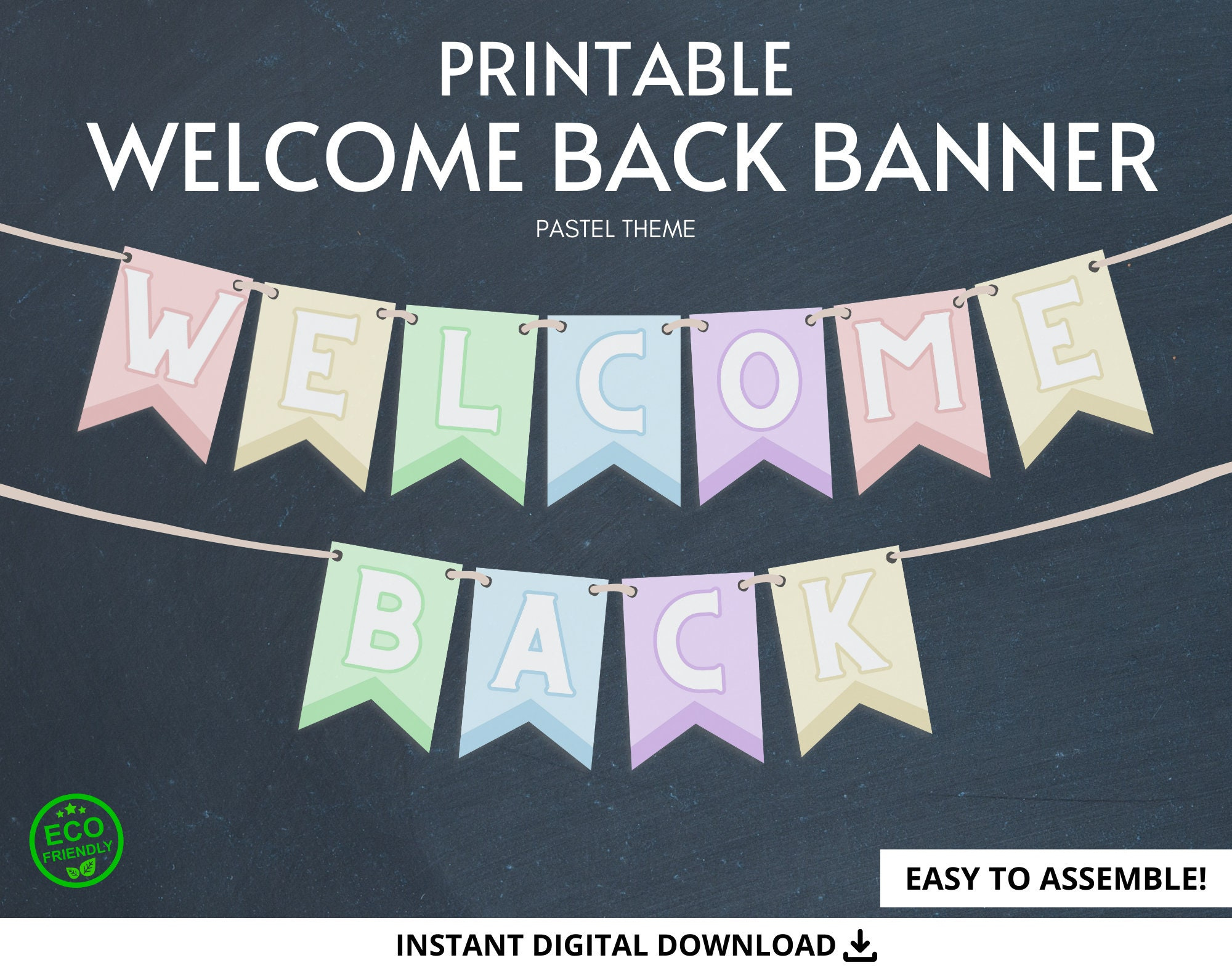 Welcome Back Banner, Printable Banner, Printable Party Supplies regarding Free Printable Welcome Back Banner Template