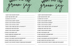 What Did The Groom Say Bridal Shower Game Pdf – The Crafty Blog for What Did the Groom Say Game Free Printable