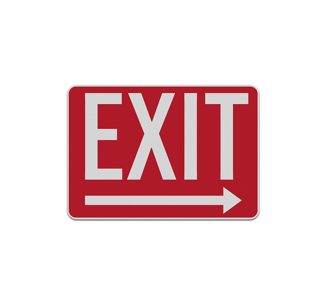 White Arrow Exit Aluminum Sign (Reflective) with Free Printable Exit Arrow Sign