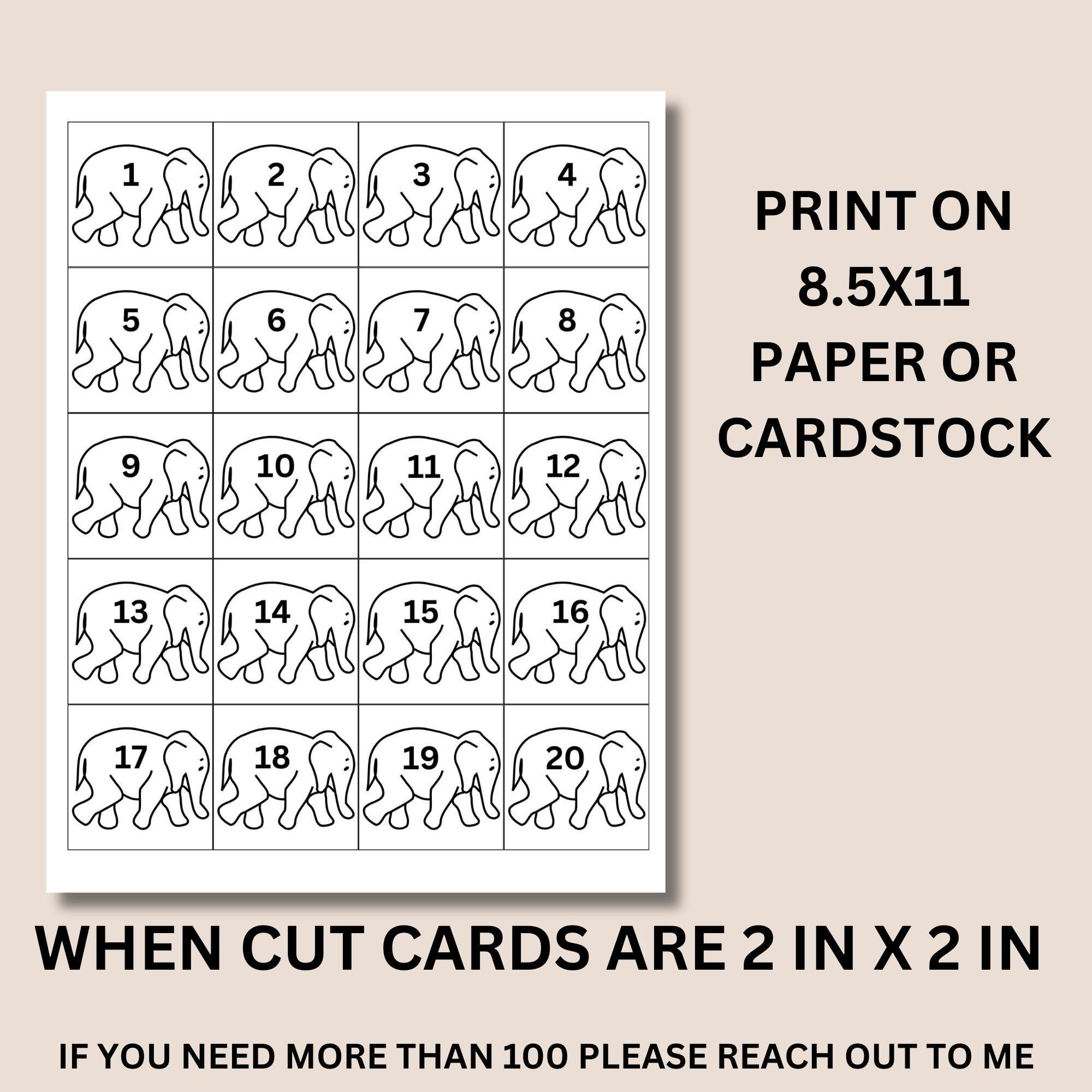 White Elephant Gift Exchange Number Cards Printable Instant Digital Download, White Elephant Game, White Elephant Party Christmas Party Game regarding White Elephant Number Ideas Printable
