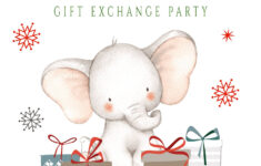 White Elephant Gift Exchange Party Template Set, Gift Exchange throughout Printable White Elephant Images