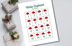 White Elephant Numbers, Gift Exchange Numbers, Christmas Gift Swap Game regarding Festive Numbers For White Elephant