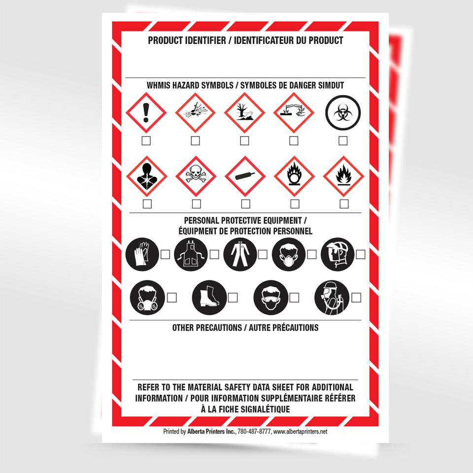 Whmis Labels For Workplace Safety - Alberta Printers Store within Free Whmis Label Template
