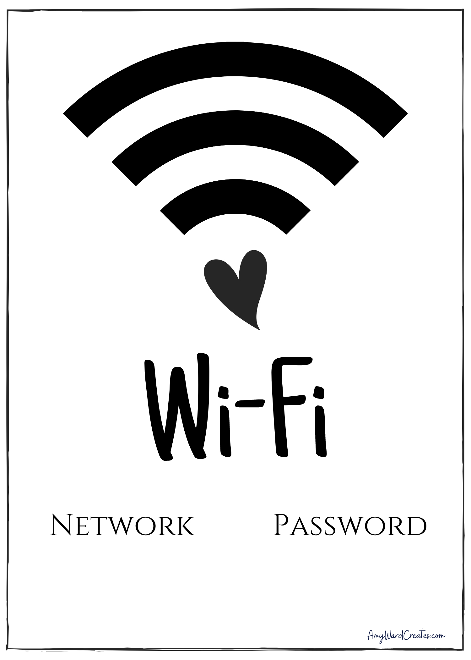 Wifi Password Signs For Free! — Amy Ward Creates inside Wifi Password Template Free