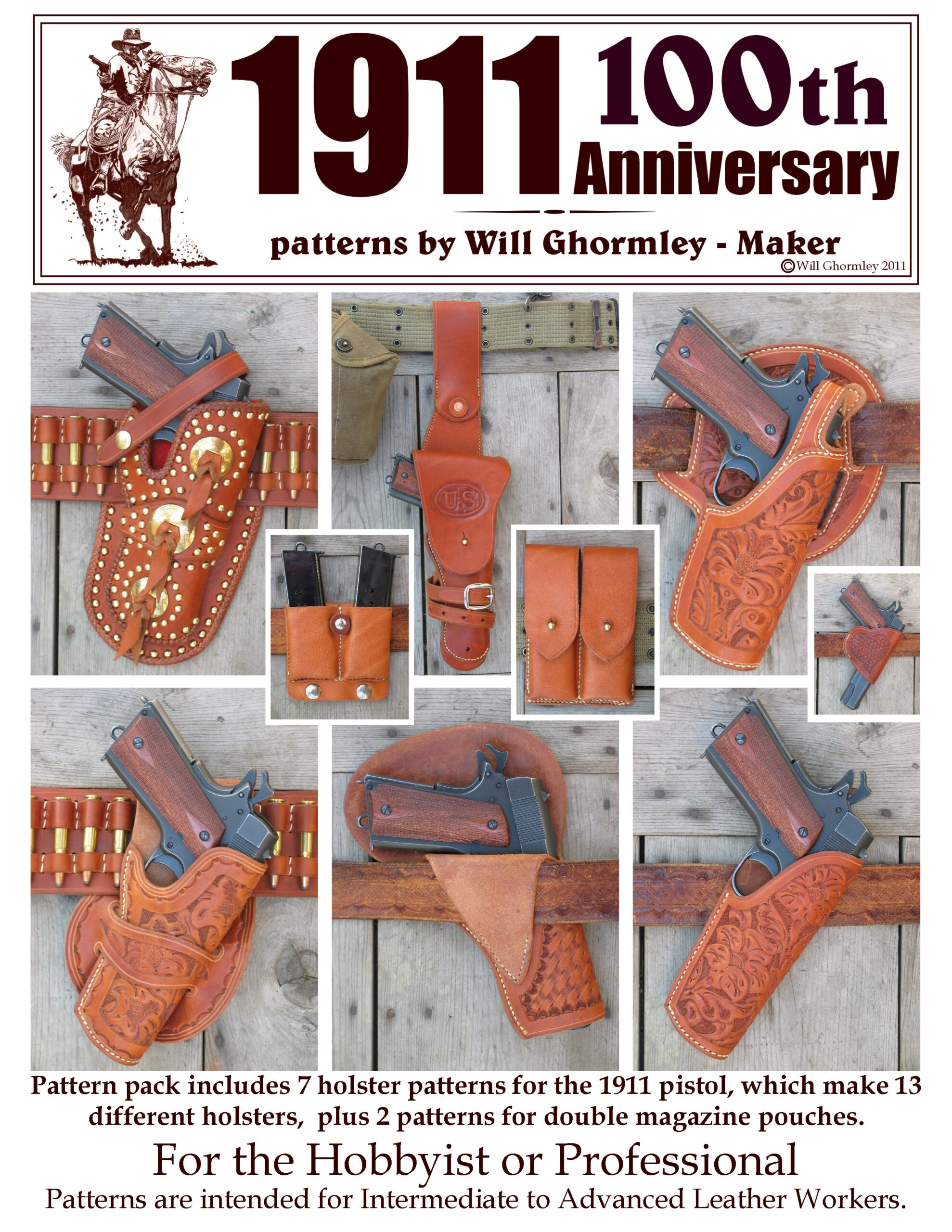 Will Ghormley - Maker, Old West Collection Patterns, Historically regarding Free Printable Leather Holster Templates