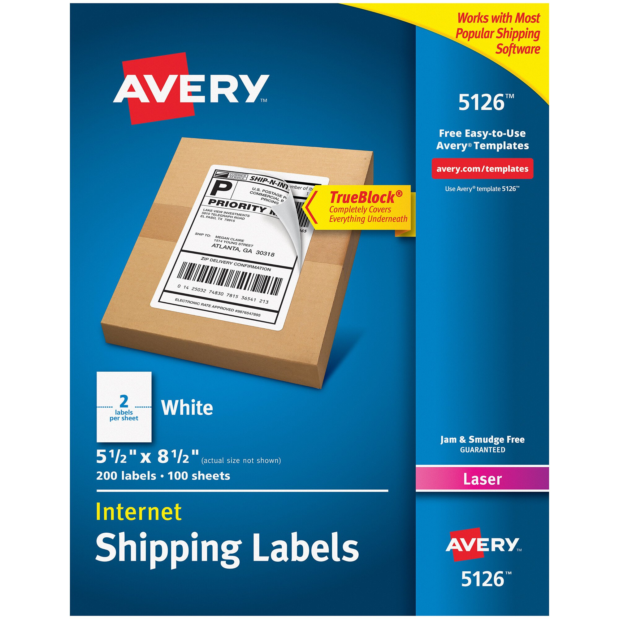 Word Template Avery Shipping Labels, 5.5&amp;quot; X 8.5&amp;quot;, White, 200 for 5126 Avery Template Free Download